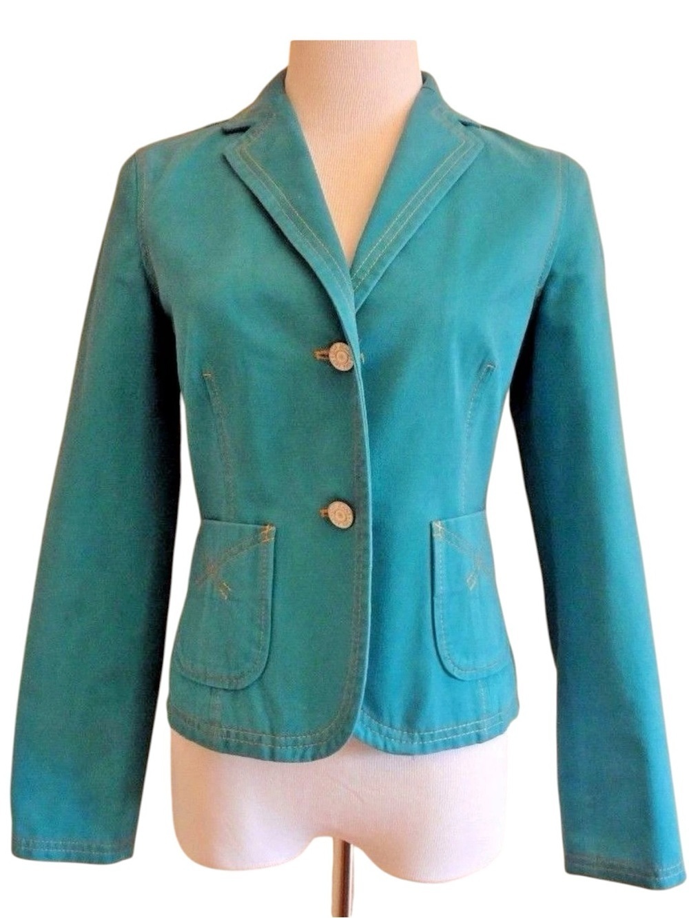 🌺Gap Teal Women's Tailored Two-Button Jacket